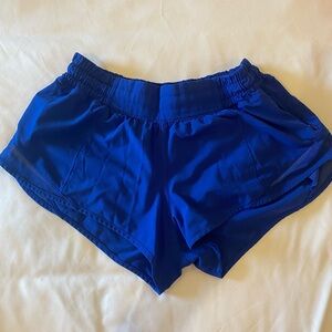 blue lululemon hotty hot shorts